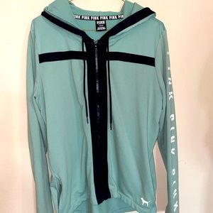 {VICTORIA’S SECRET PINK} Green Zip-Up Hoodie (M)